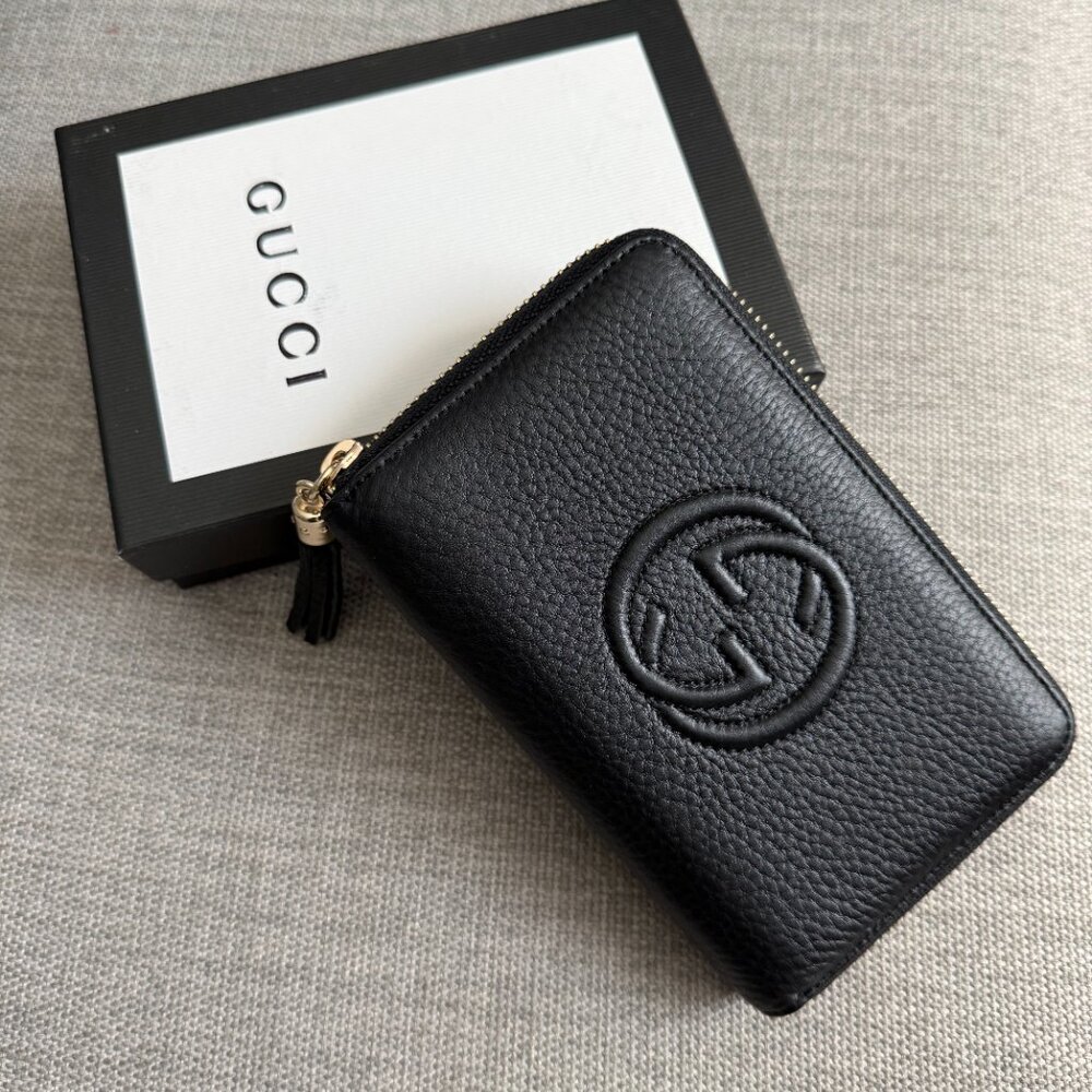 New Gucci Soho Black Leather Wallet - Picture 5 of 6